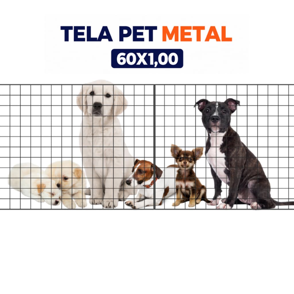 Tela Pet Grade de Metal 60x1.00m Proteção e Segurança Limitador de Passagem para Cachorro