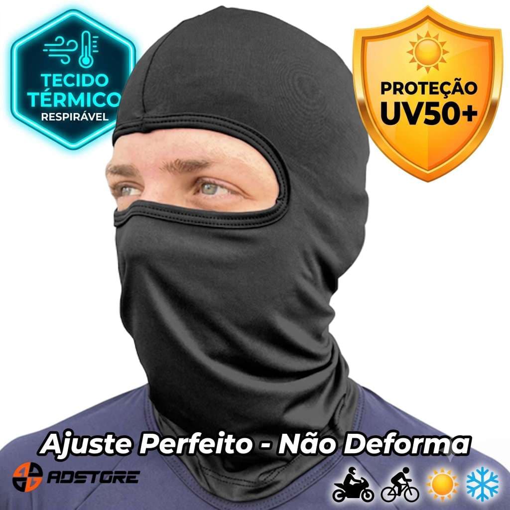 Balaclava Proteção UV50+ Térmica Motoqueiro Ciclista Frio Calor Touca Ninja