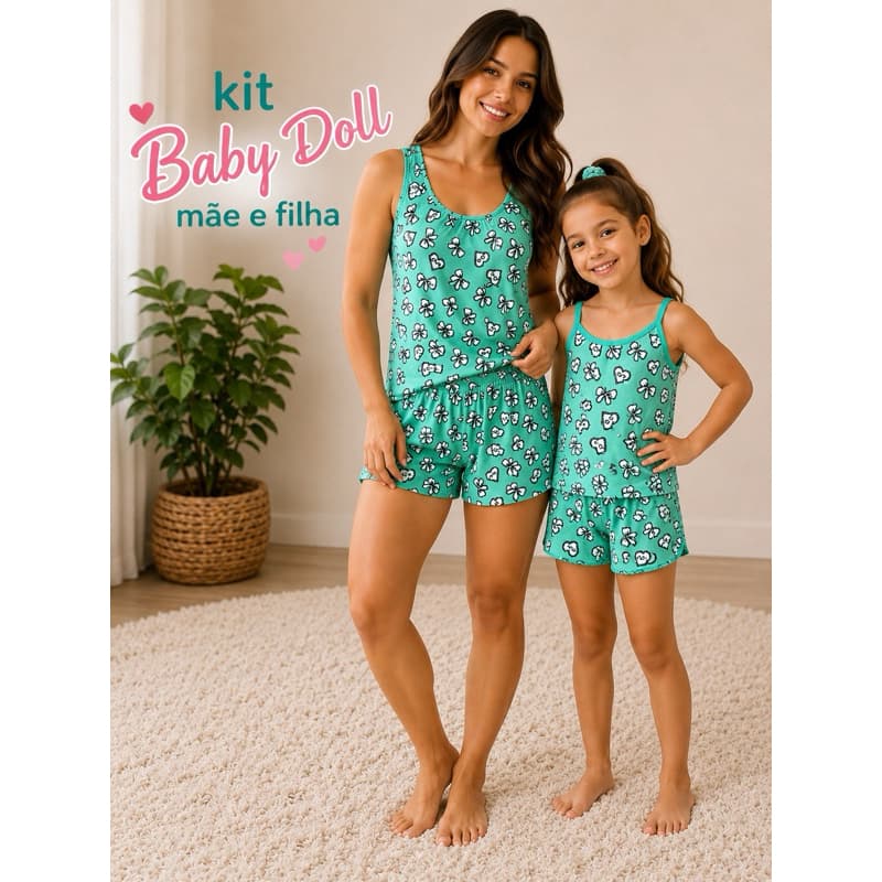 Kit Baby Doll Mãe e Filha Liganete Sortidos Dia a Dia