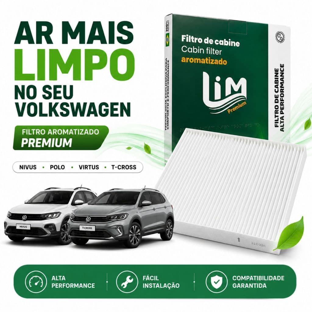 Filtro Cabine Ar Condicionado Volkswagen Nivus Polo Virtus T Cross Linha Premium