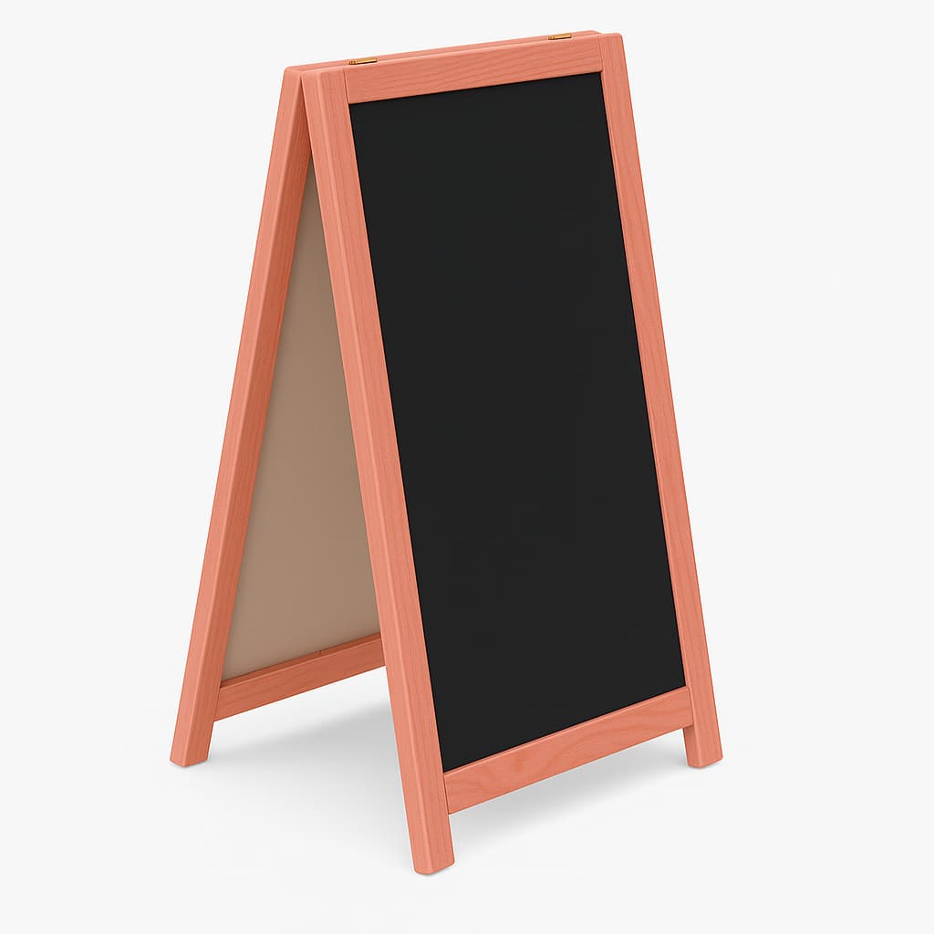 Cavalete de Calçada 100x60 cm de Madeira com Moldura Mogno Tela Preta para Bares e Restaurantes