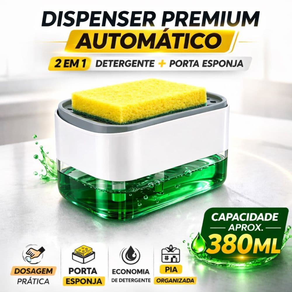 Porta Detergente Dispenser Para Cozinha Com Esponja Super Econômico Produto Premium