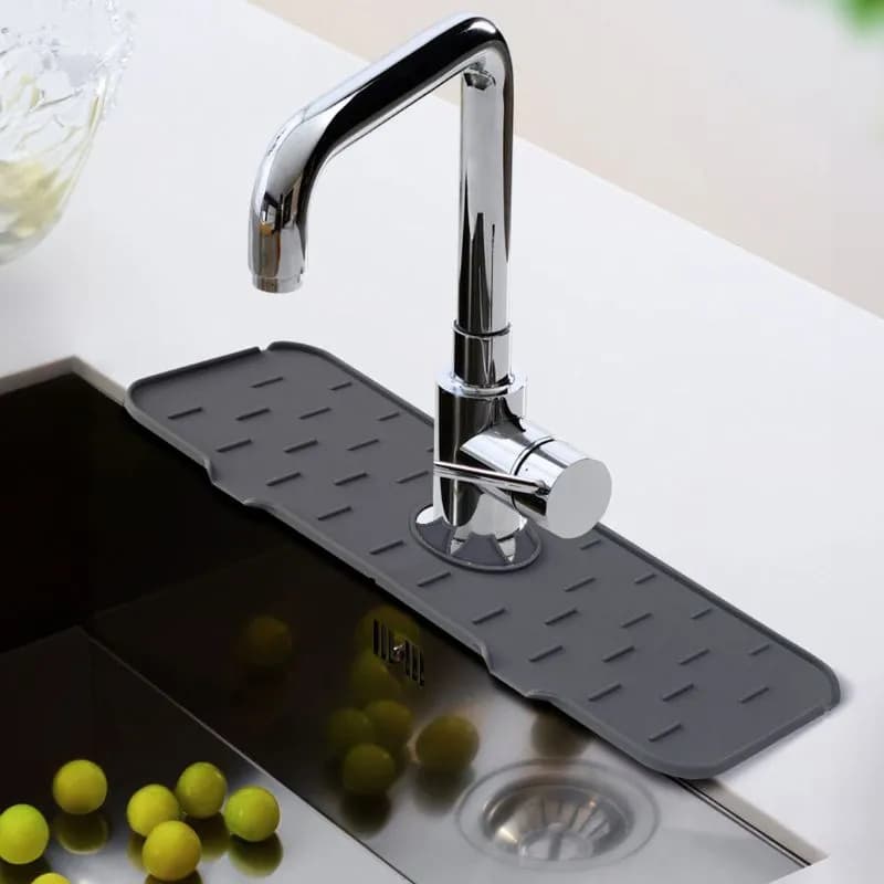 Tapete Escorredor de Pia em Silicone Organizador Flexível para Cozinha