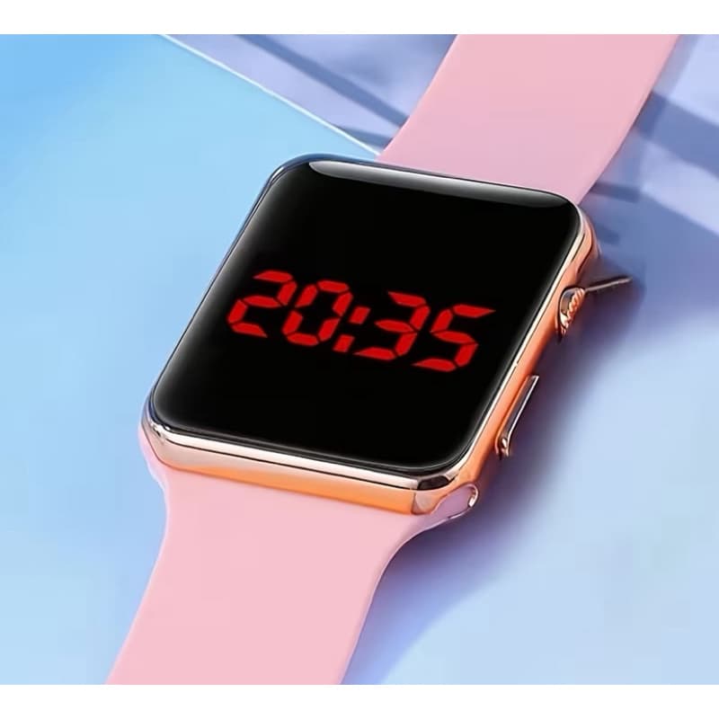 Relógio Feminino Mostrador Digital LED Minimalista Casual Pulseira de Silicone Confortável Para o Dia a Dia