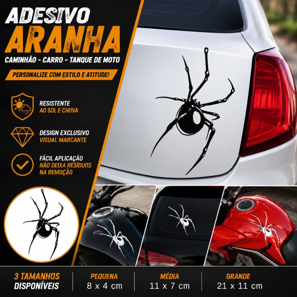 Adesivo Aranha Caminhão Carro Tanque De Moto Sticker/tuning