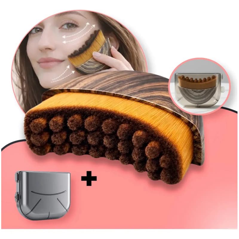 Escova Facial Linfática para Contorno e Drenagem - Reduz Inchaço, Portátil e Aumenta Absorção