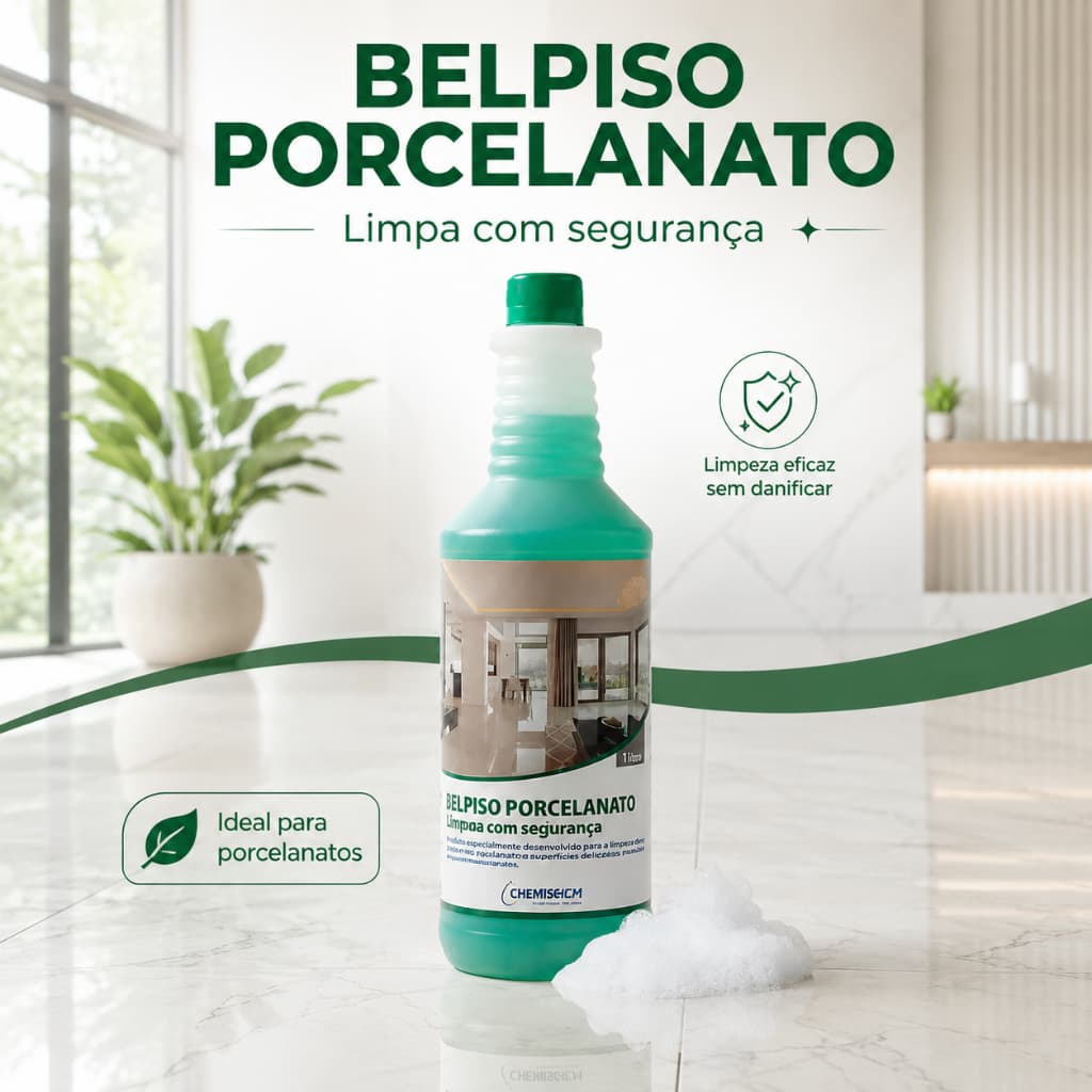 Limpa Piso Belpiso Porcelanato de Loja Escritório 1L Com Secagem Rápida
