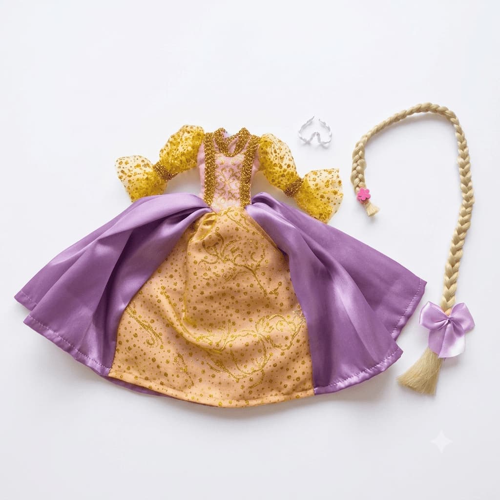 fantasia vestido para boneca barbi princesa Rapunzel roupa de boneca