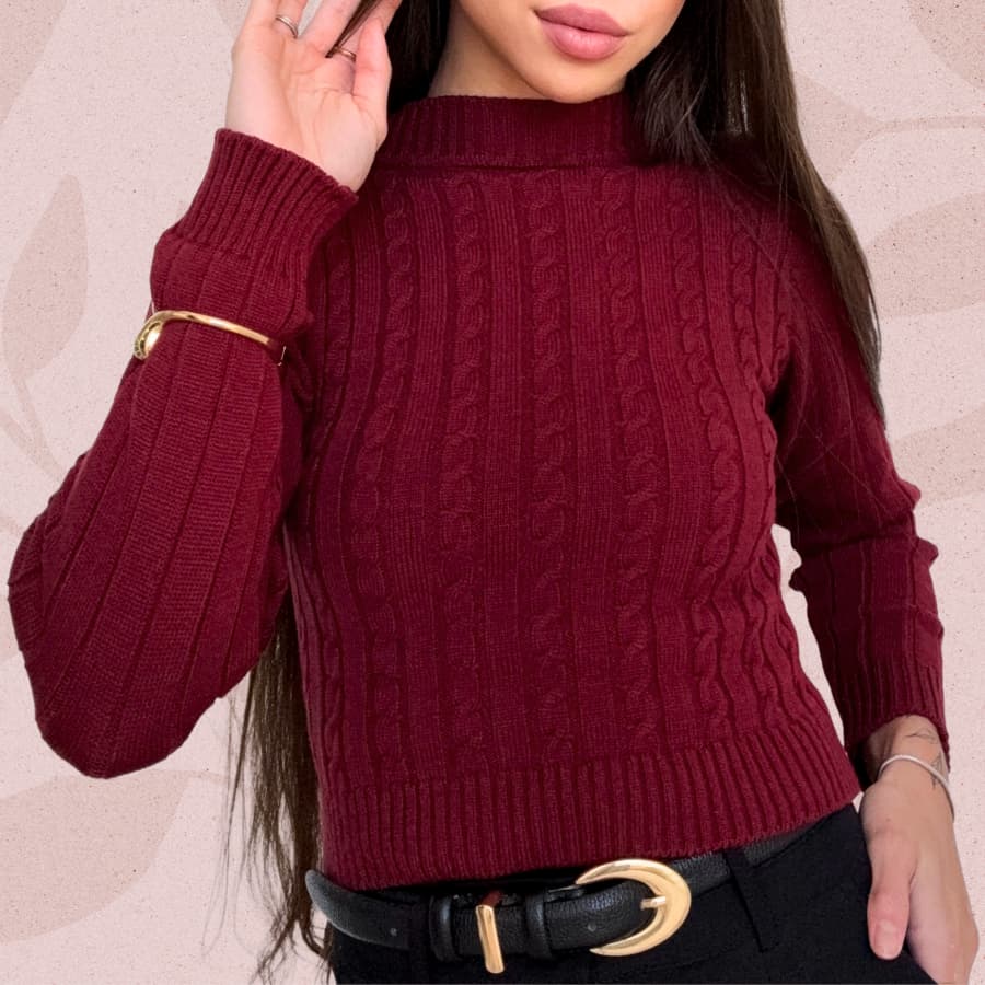 Blusa Cropped Tricot Modal Feminina com Tranças Básica Chic Caimento Perfeito e Confortável