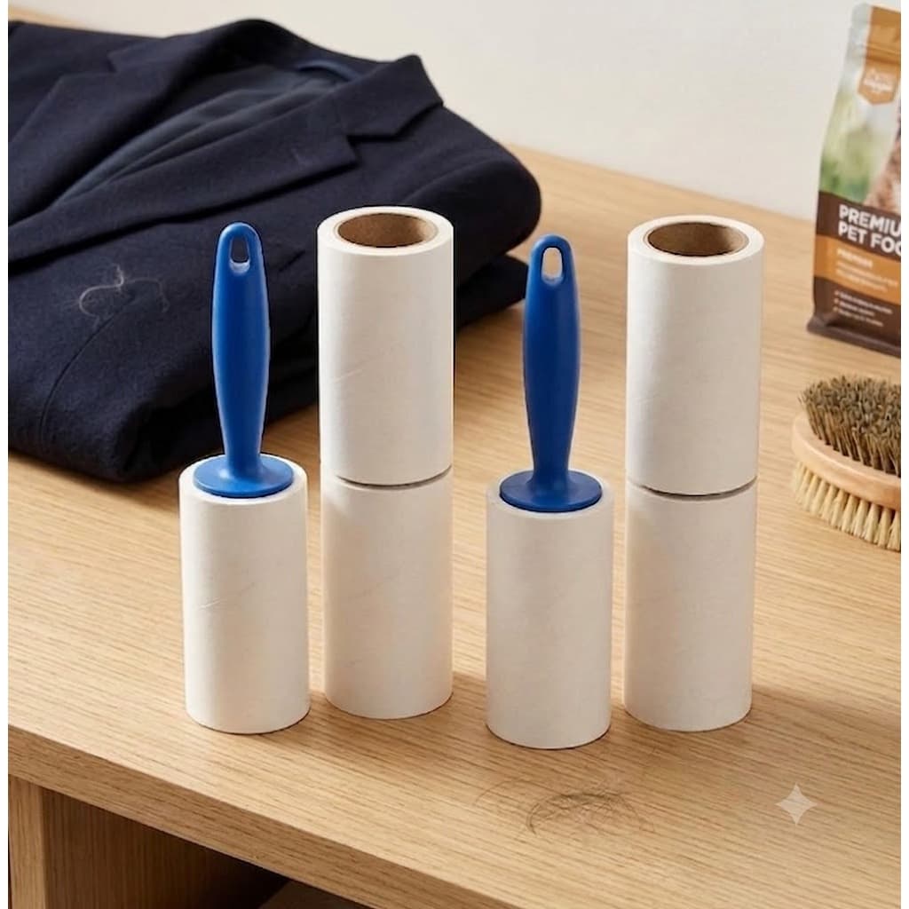 Kit 2 Rolos Adesivo Tira Pelo Fiapos Roupa Sofá + 4 Refil Envio Rápido