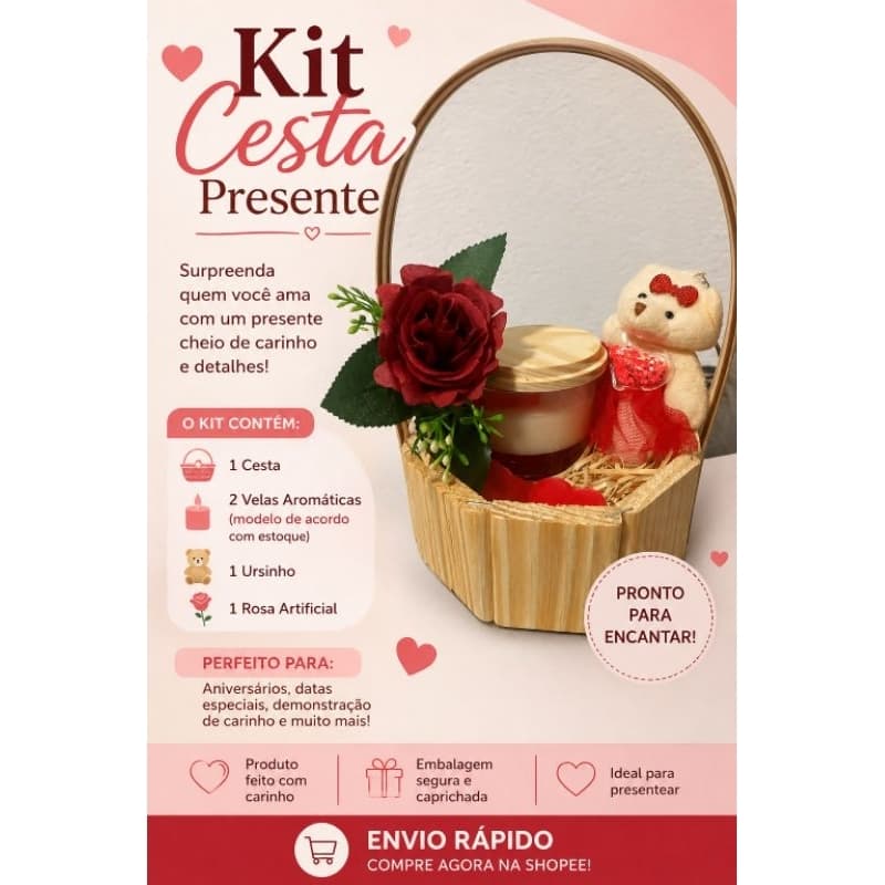 Cesta Presente namorado kit presente