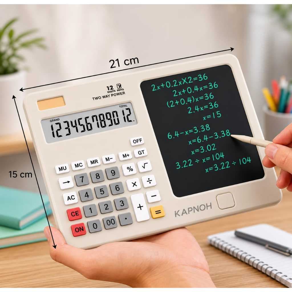 Calculadora Cientifica 12 Dígitos Bloco De Notas Lousa Magica Caderno Digital LCD Sistema Solar e Pilha
