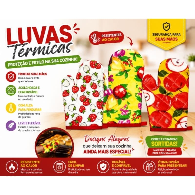 Luva Térmica para Cozinha – Proteção, Conforto e Estilo!