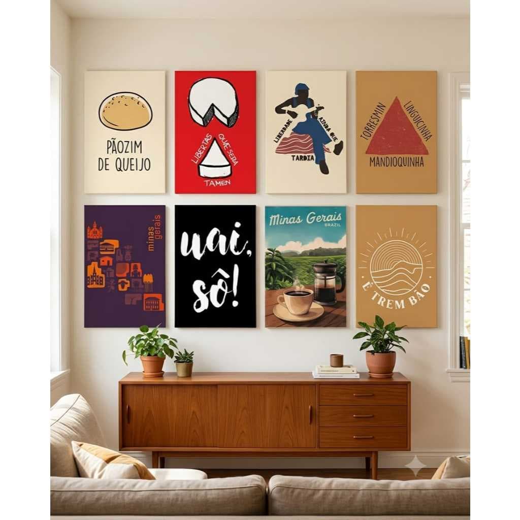 Kit 10 Quadros Decorativo Frases Mineiras Decoração Minas Gerais