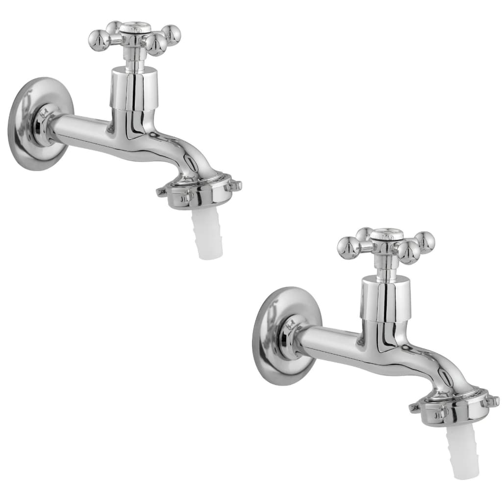 Kit 2 Torneiras Jardim Tanque 1130 C33 Cromada Metal com Bico 3/4 para Mangueira 1/2