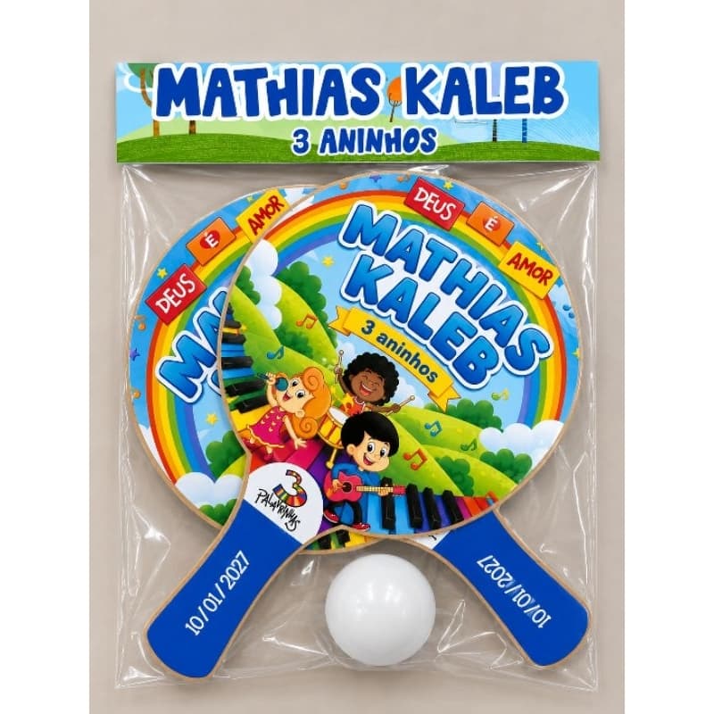 20 KIT Raquetes de ping pong Lembrancinha personalizada Festa Infatil