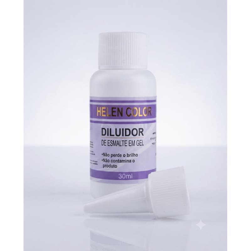 Diluidor Esmalte em Gel Helen Color 30ml | Restaura Esmalte em Gel Grosso Encarquilhado | Não Perde Brilho