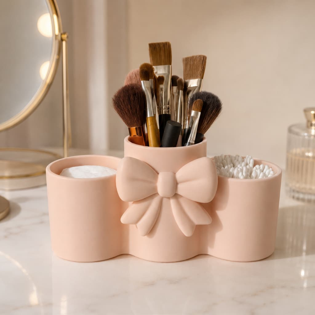 Organizador de Pincéis de Maquiagem Delicado Porta Pincéis Organizador para Penteadeira Decorativo
