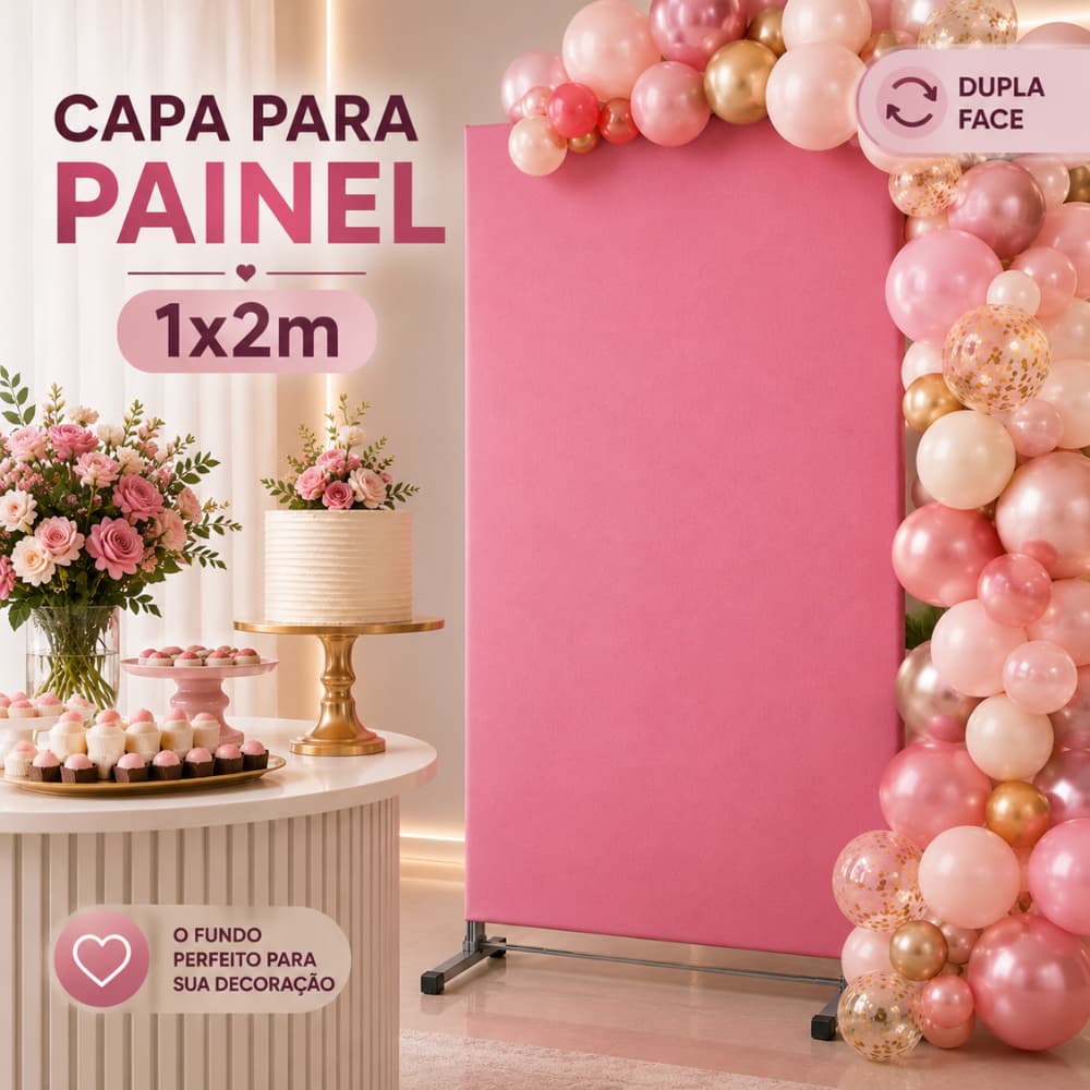 Capa Para Painel Festa 1,00x2,00m Fundo Decoração Aniversário Chá de Bebê