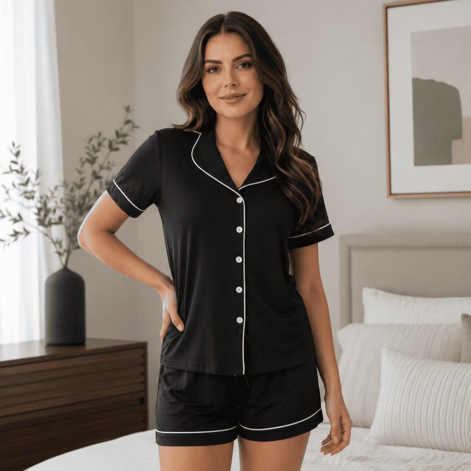 Pijama Americano Feminino Blogueira Aberto Premium 100% Algodão Promoção Envio Rápido