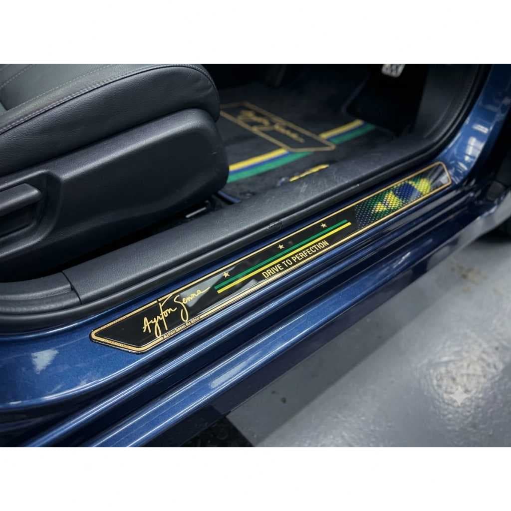 soleira 4 peças kit porta proteção carro premium resinada varias marcas