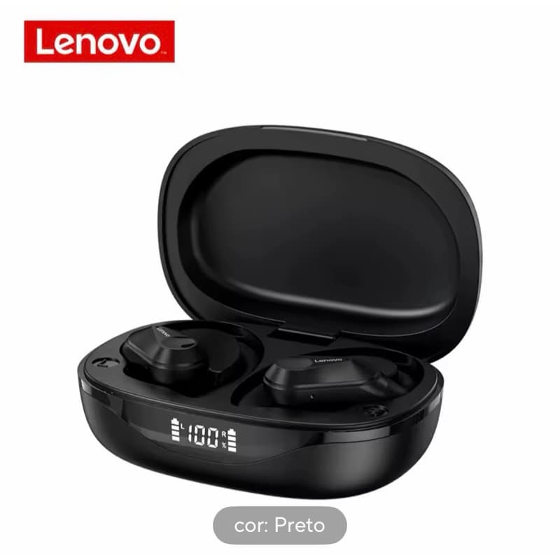 Fone de Ouvido Bluetooth Lenovo LP75 ORIGINAL  - Bateria Longa Duração, Áudio Alta Qualidade, Microfone Integrado