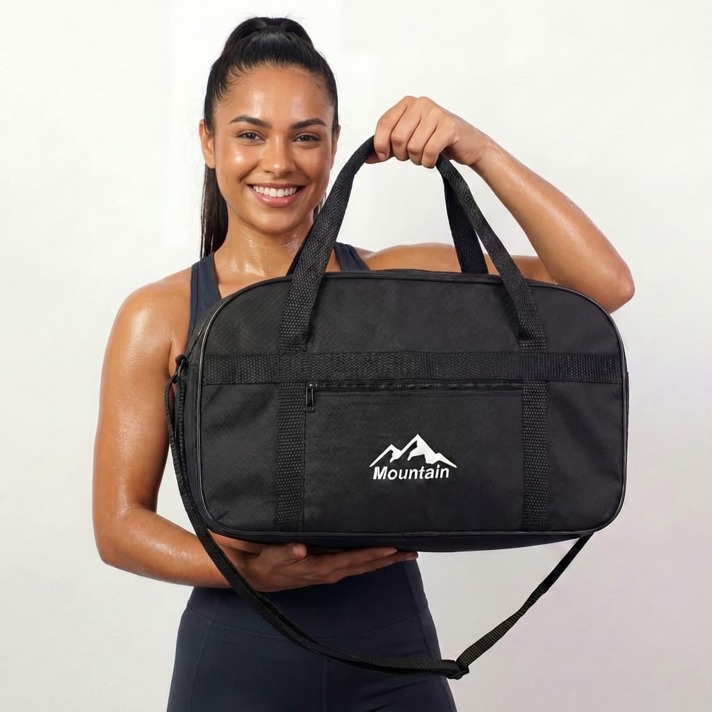 Bolsa de Mão com Alça para Viagem Preto Dia a Dia Academia Fitness Esporte Unissex Esportiva