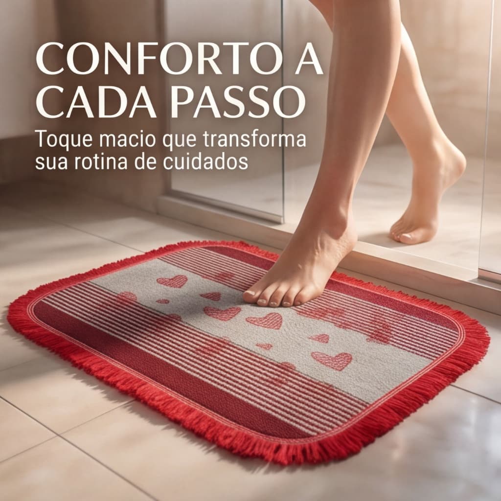 Kit Tapete Absorvente Banheiro Seca Rápido 3 Peças Sofisticada Moderno