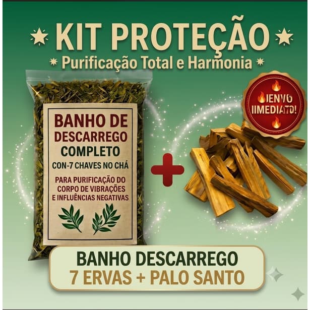 BANHO 7 ERVAS + PALO SANTO LIMPEZA  PROTEÇÃO ENERGÉTICA   DESCARREGO SORTE AFASTAR INVEJA MAL OLHADO