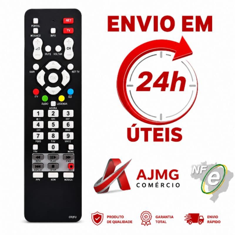 Controle Remoto p/ Claro tv digital HD Compatível Cr2fp Cr2fu