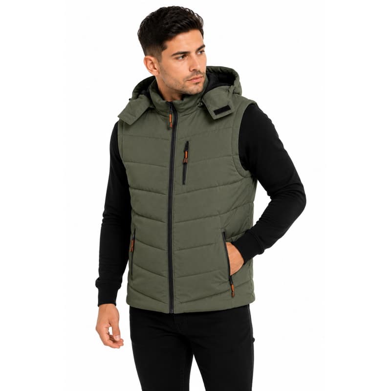 Colete Térmico Masculino Peluciado Impermeável com Capuz Removível Premium Inverno