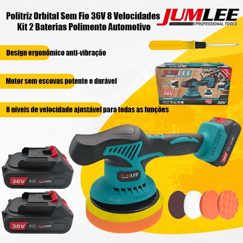 36V Professional Automotive Sander Polisher with speed adjustment 2800-6000rpm with 8 Speeds
