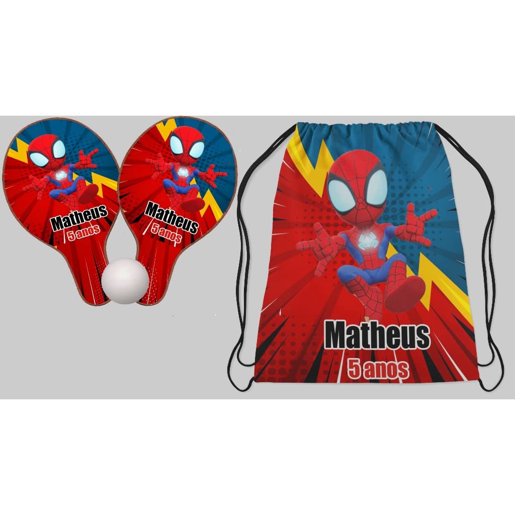 kits mochila e raquete ping pong personalizada todos os temas lembrancinhas de aniversario