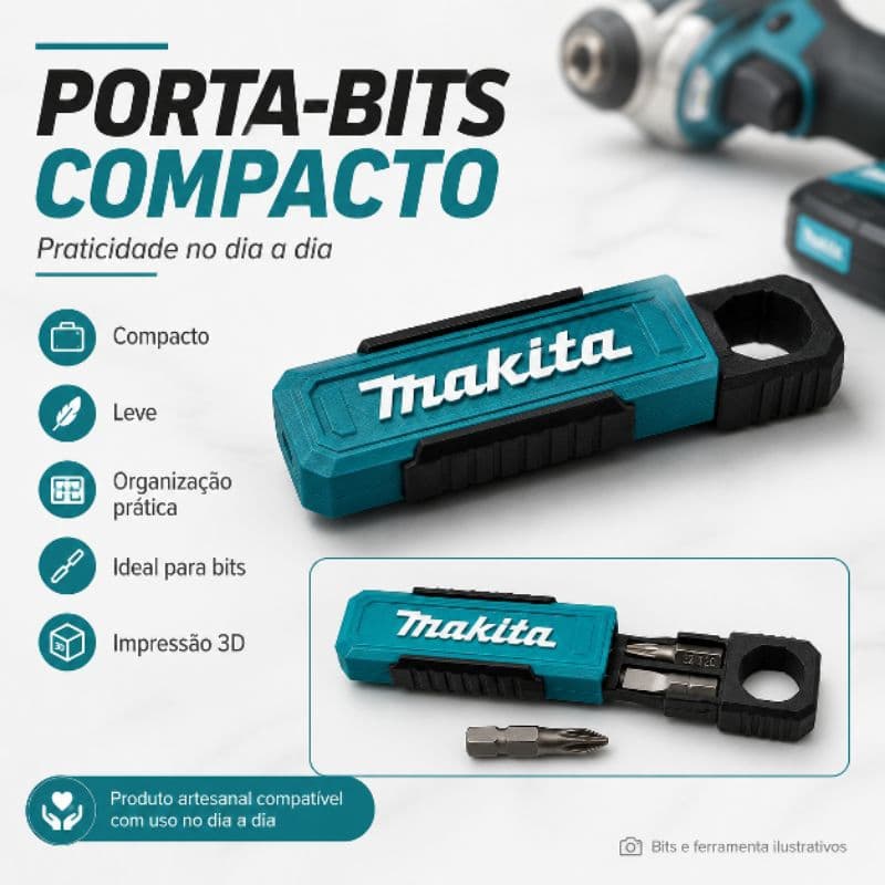Modelo desenvolvido para armazenar pontas/bits pequenos, conforme imagens do anúncio.