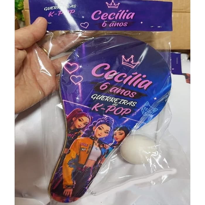 KIT RAQUETE PING PONG PERSONALIZADA COM TODOS OS TEMAS LEMBRANCINHAS ANIVERSARIO INFANTIL