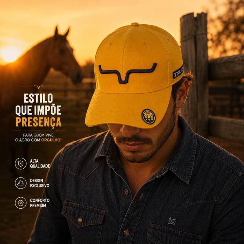 Boné masculino country kimes hanch agro aba curvada snapbrack