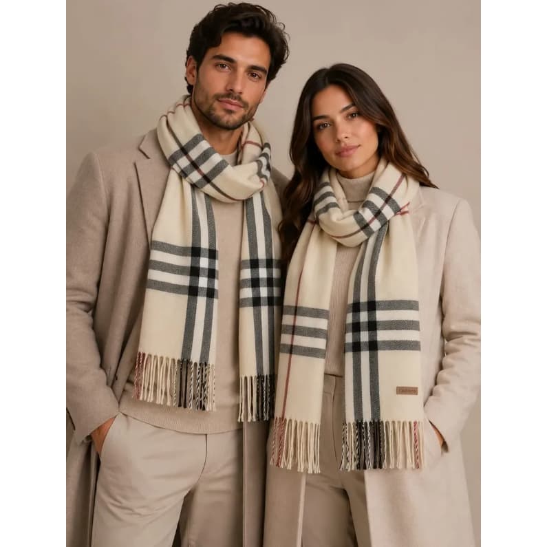 Cachecol Xale Pashmina Xadrez Outono Inverno Unissex Inverno Quente Risca Vermelha
