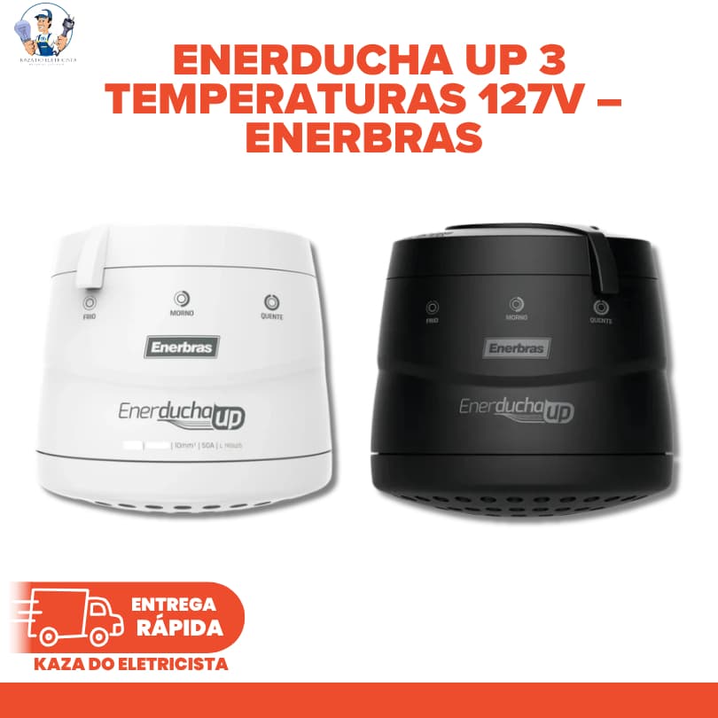 Chuveiro Elétrico Enerducha Up 3 Temperaturas 5500W 127V – Branco e Preto | Enerbras