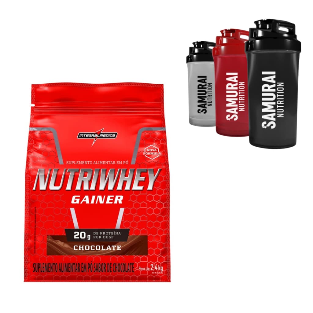 Kit 1 Whey 1,2kg Refil Integral Médica + 1 Coqueteleira 600ml