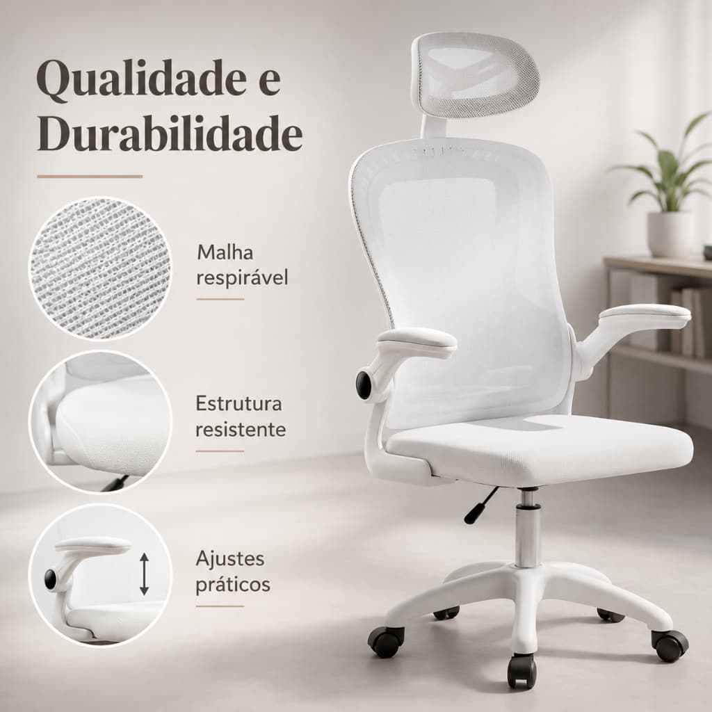 Cadeira Office Giratoria Cadeira De Escritório Gamer Ergonômica Ajustável Rotação Apoio Lombar