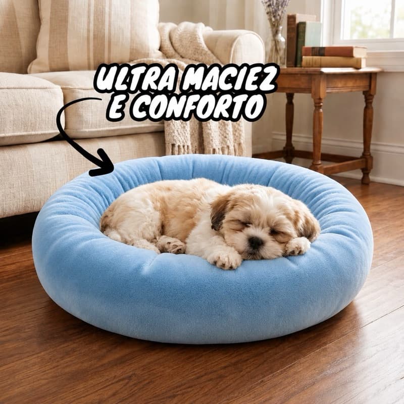 ✅ Caminha Pet Redonda  Donut Cães e Gatos Lavável Antiestresse Super Macia