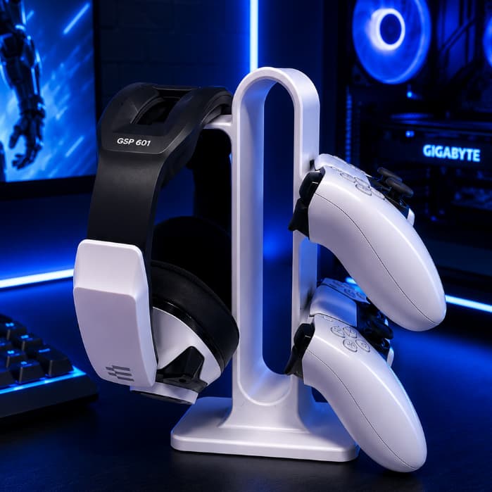 Suporte Headset Duplo | Headset + Controles | Universal Fones e Controles Gamer
