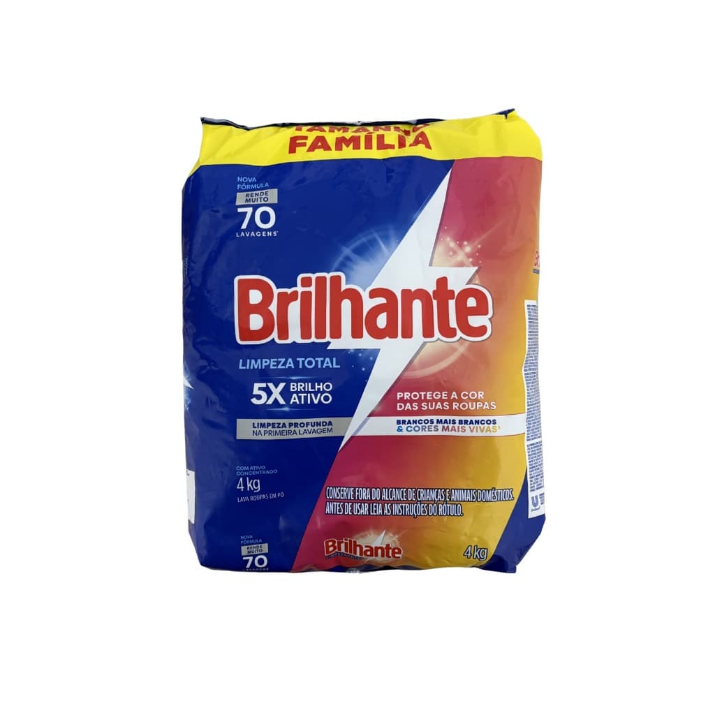 Lava Roupas em Pó Brilhante Limpeza Total 4kg