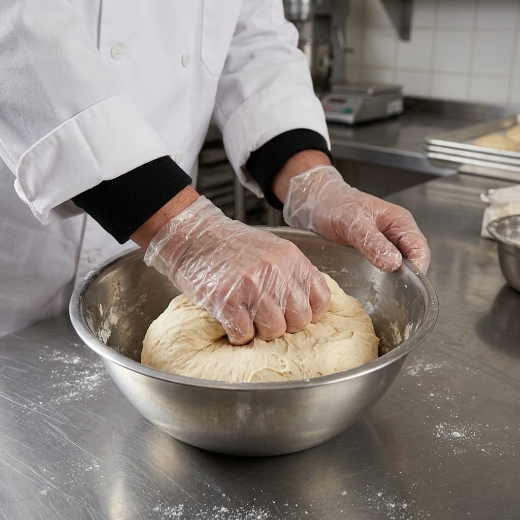 Luva Plástica Descartável Culinária E Limpeza Premium PE