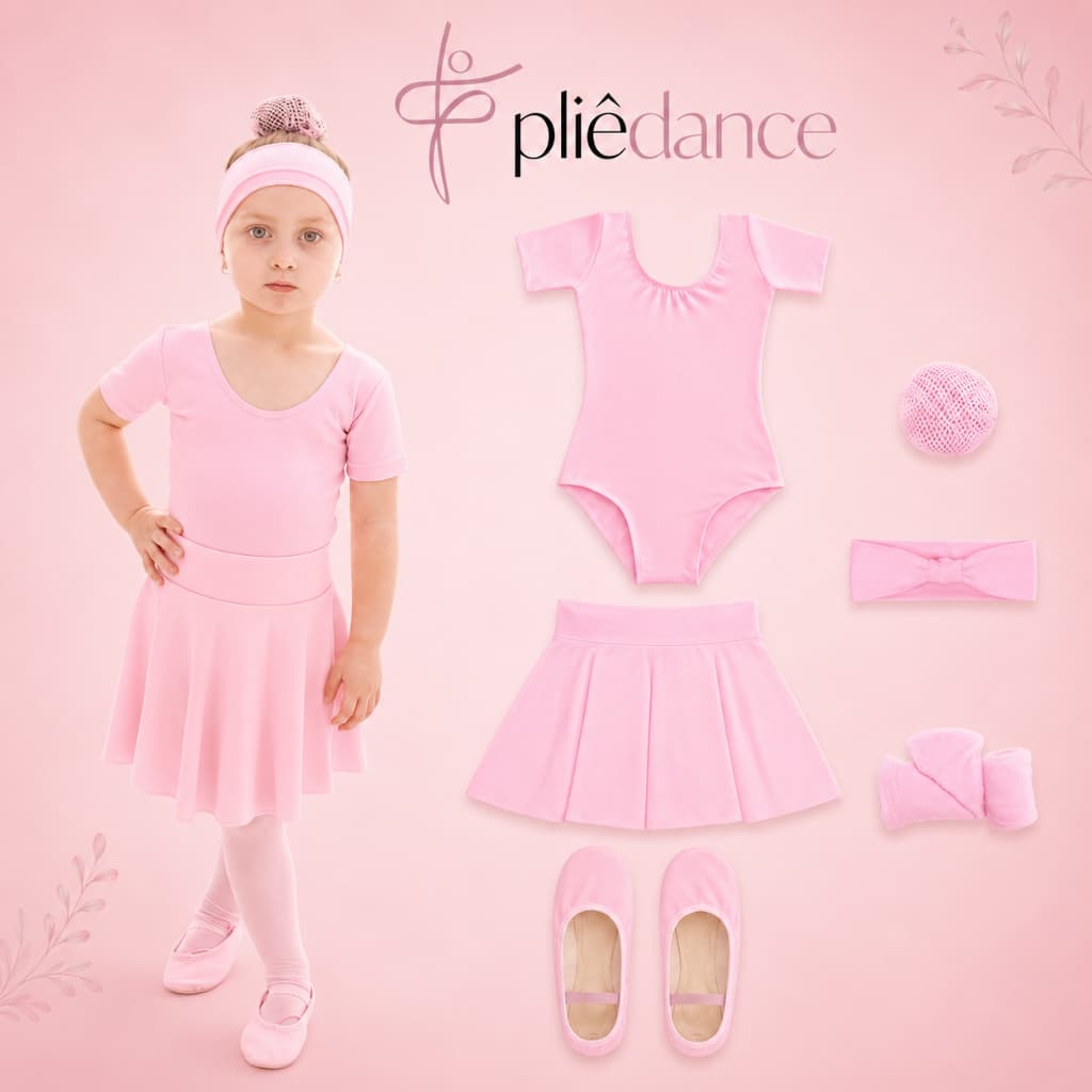 Kit Ballet 6 Itens Rosa Infantil Iniciante C/ Saia Cós LEIA A DESCRIÇÃO DO ANUNCIO
