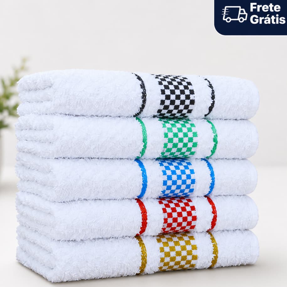 Kit 5 Pano de Prato Copa Jaquard Premium Atoalhado Felpudo 100% Algodão – 45x70cm, Alta Qualidade