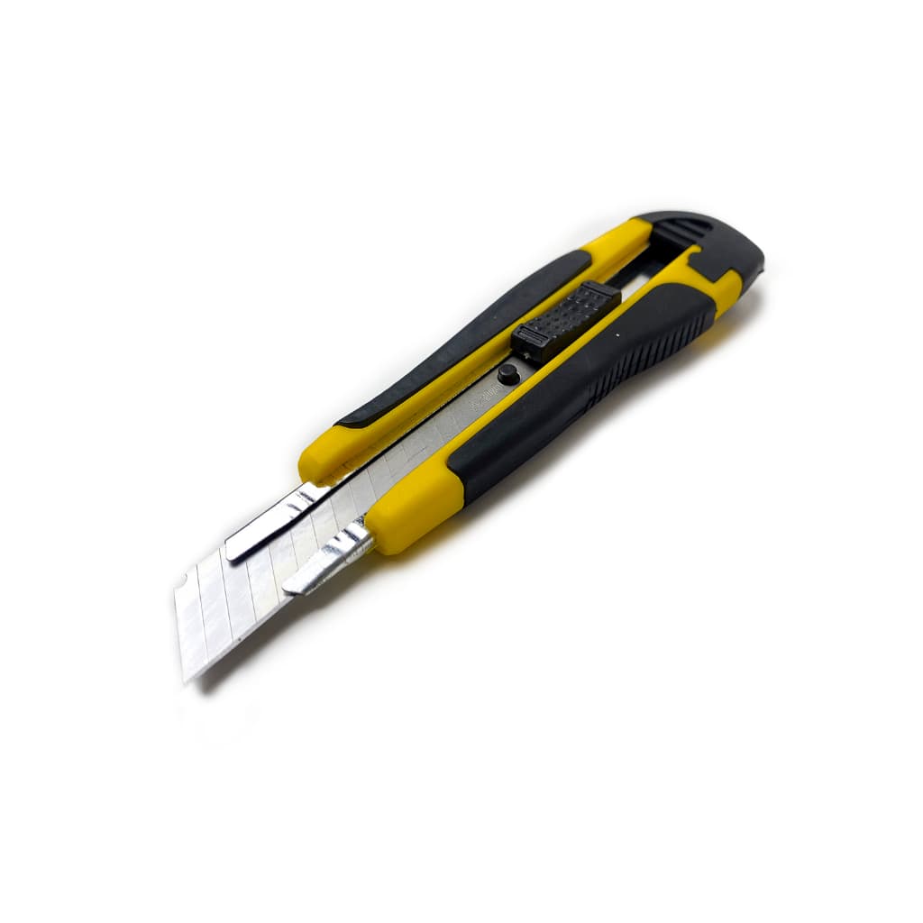 Estilete 18mm Profissional Com Cabo Emborrachado + Lâminas