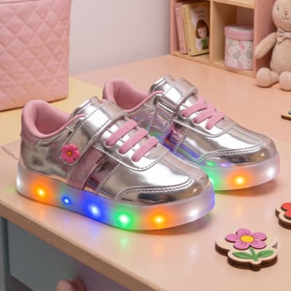 Tenis Infantil com Luzinha Modelo Kids Casual Estiloso Escolinha Dia a Dia e Passeios Promoção