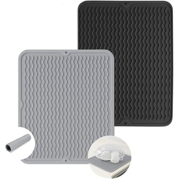Tapete Escorredor de Louça em Silicone 40x30cm Antiderrapante Dobrável Resistente ao Calor