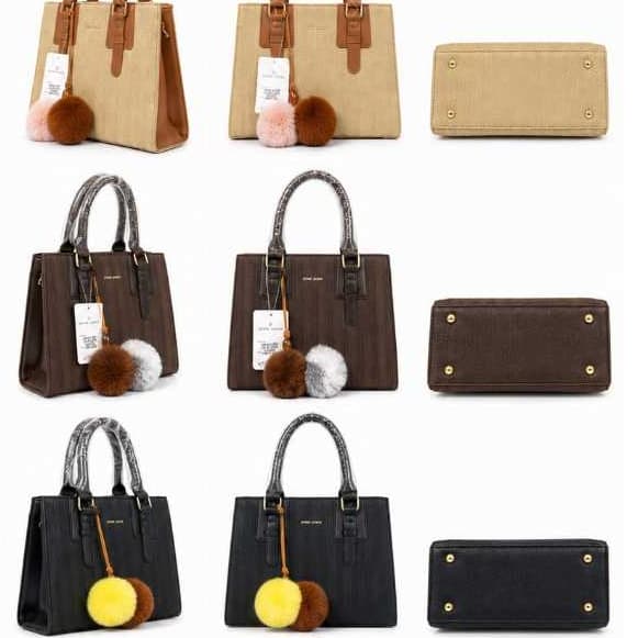 Bolsa feminina media estruturada com chaveiro